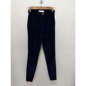 American Apparel Navy Velvet Velveteen Skinny Pants Jeans Women's Size Small